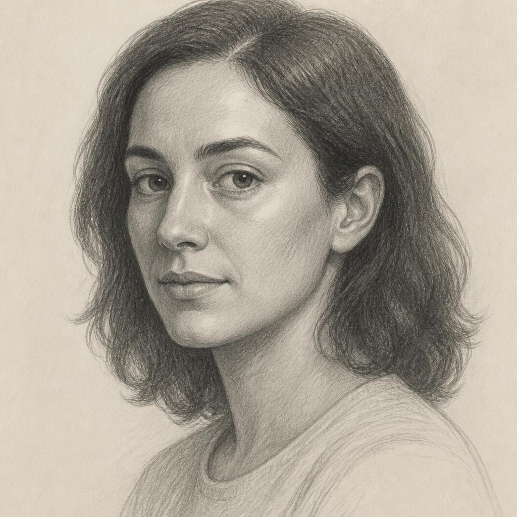 Graphite portrait study exploring tonal range